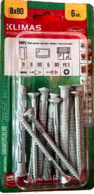 Hmoždinka rámová  8x 80mm + vrut ZH PZ (6)