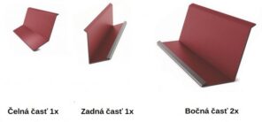 Lemovanie komína – sada 4ks 8017 hnedá